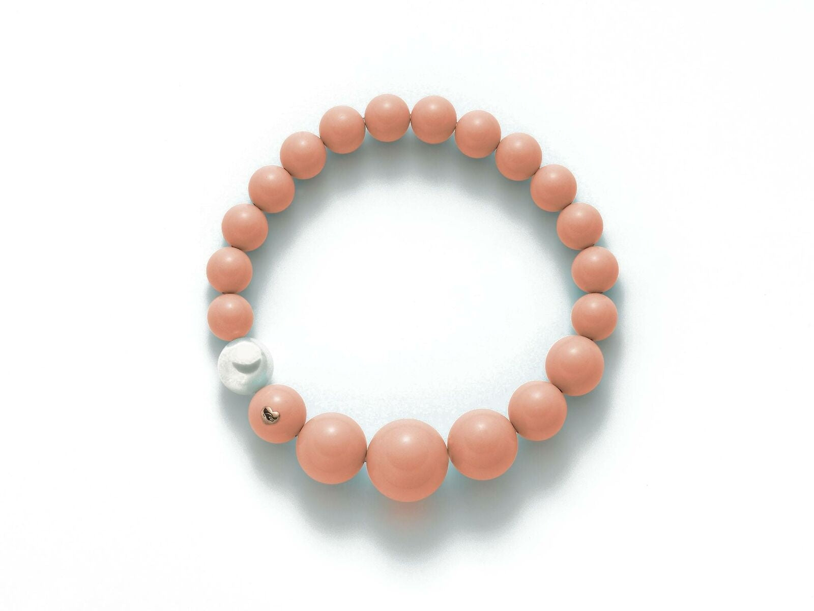 Bracciale Donna Elastico Miluna Agglomerato Corallo Rosa E Perla PBR2392