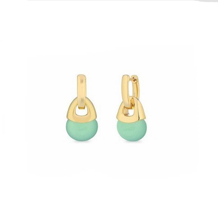 Orecchini Donna Sogni Argento Dorato Quarzo Verde Menta OR122GV