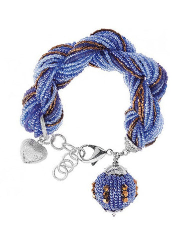 Bracciale Donna Ottaviani Biglie Fucsia Intrecciate Multicolore Cuore 500269B