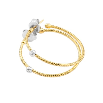 Orecchini Donna Ponte Vecchio Gioielli Oro Bicolore 18 KT Diamante CO1880BRY