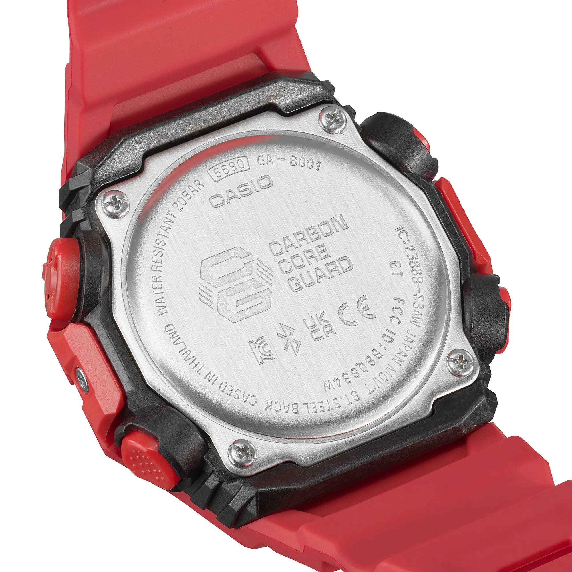 Orologio Uomo Casio G-SHOCK  Analogico Digitale Rosso Quarzo Bluetooth GA-B001-4AER