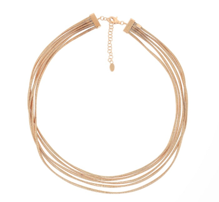 Collana Donna Pesavento Argento 925 Giallo DNA Multifilo WDNAG1040