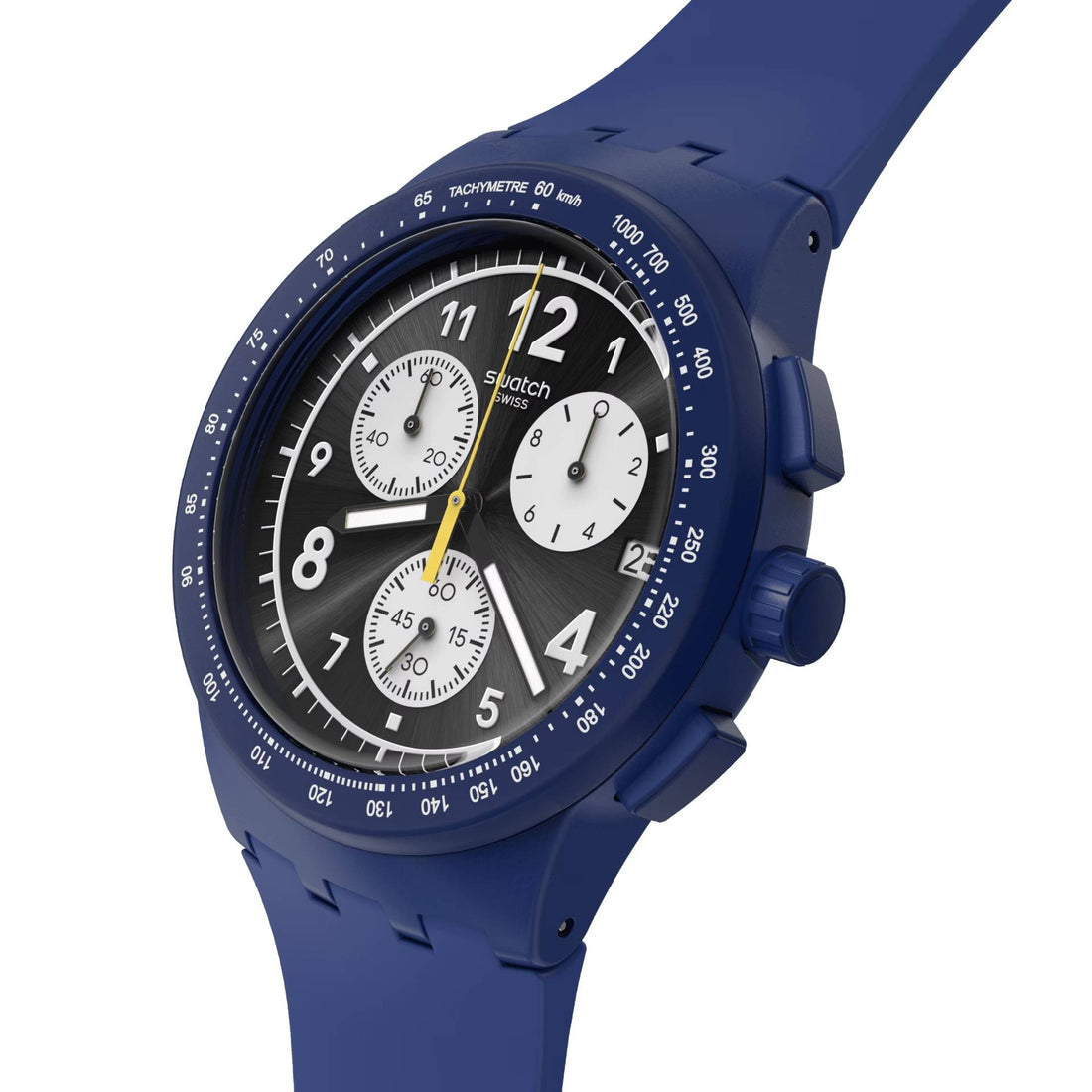 Orologio Unisex Swatch Nothing Basic About Blue Quarzo Cronografo Data SUSN418