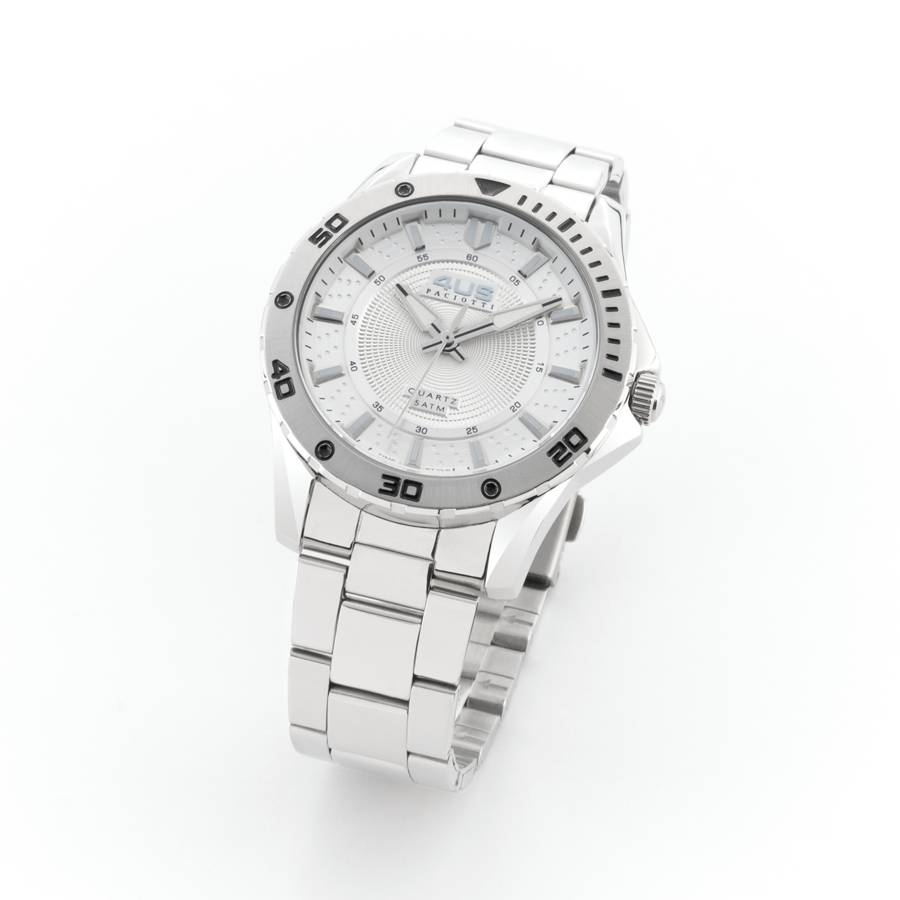 Orologio Uomo 4US Cesare Paciotti Acciaio Quarzo Solo Tempo Bianco Ghigliochè T4LS390