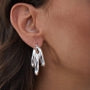 Orecchini Donna Unoaerre 1AR Bronzo Argentato Liscio Tre Cerchi Intrecciati 512225