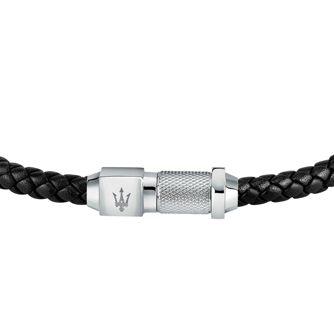Bracciale Uomo Maserati Acciaio Rosè Pelle Blu Logo Sfaccettato Calamita JM223AVE16