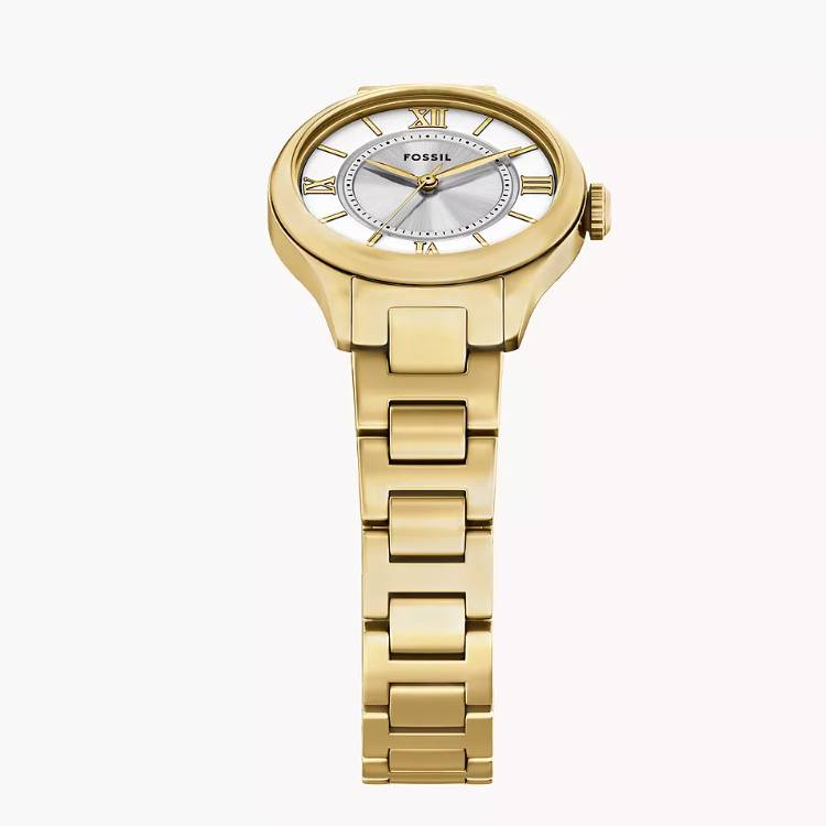 Orologio Donna Fossil Gilmore Tre Sfere Acciaio Dorato Bianco Quarzo Solo Tempo ES5421