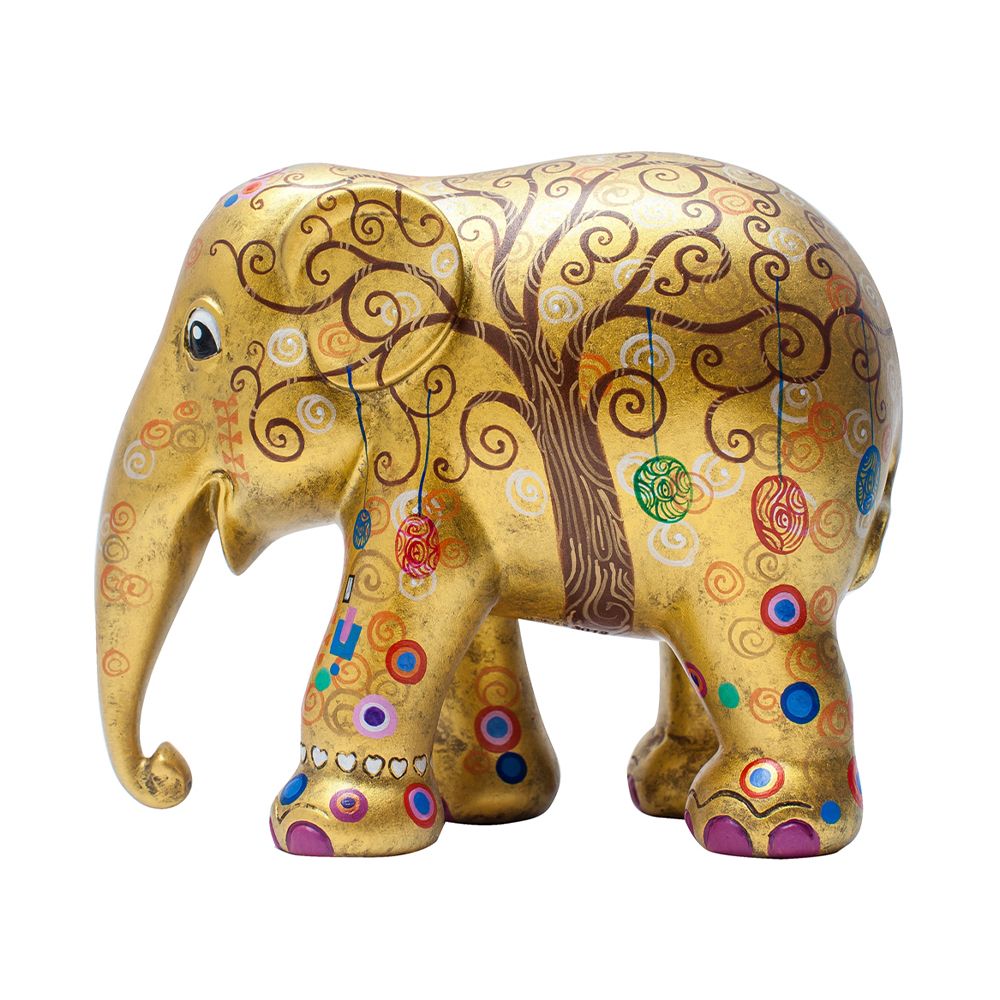 Scultura Elefante Onlylux Tree Of Life 10 cm Resina Dipinto A Mare 8858831239364