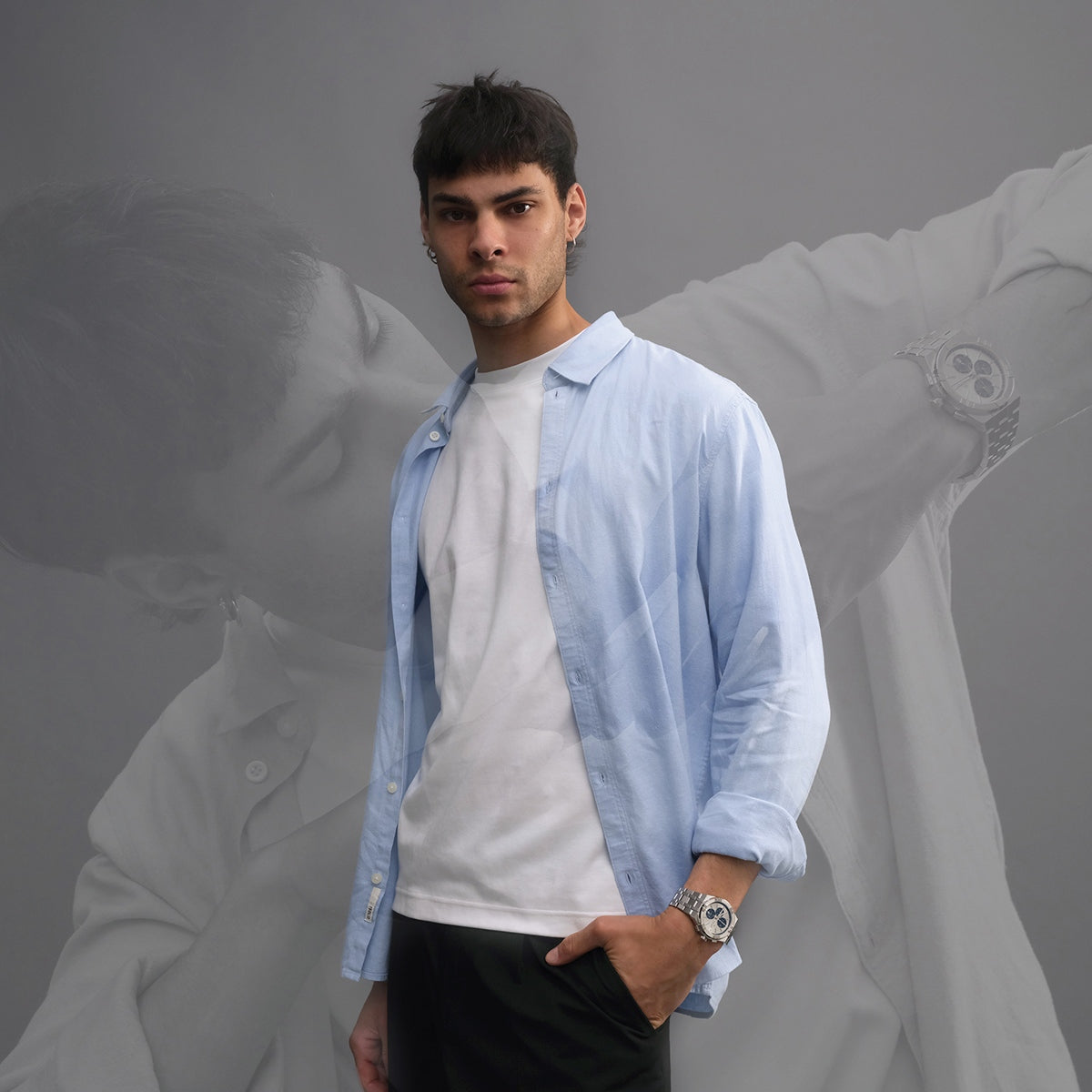 Orologio Uomo Maurice Lacroix Aikon Cronografo Blu Grigio AI1118-SS002-230-1