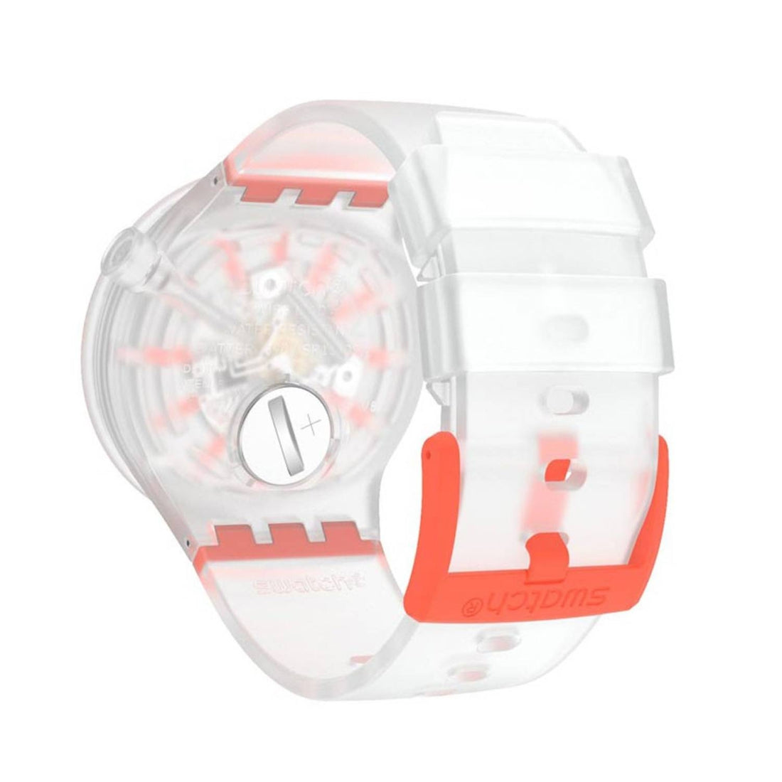 Orologio Uomo Gomma Swatch Big Bold Solo Tempo Quarzo Trasparente Rosso SO27E102