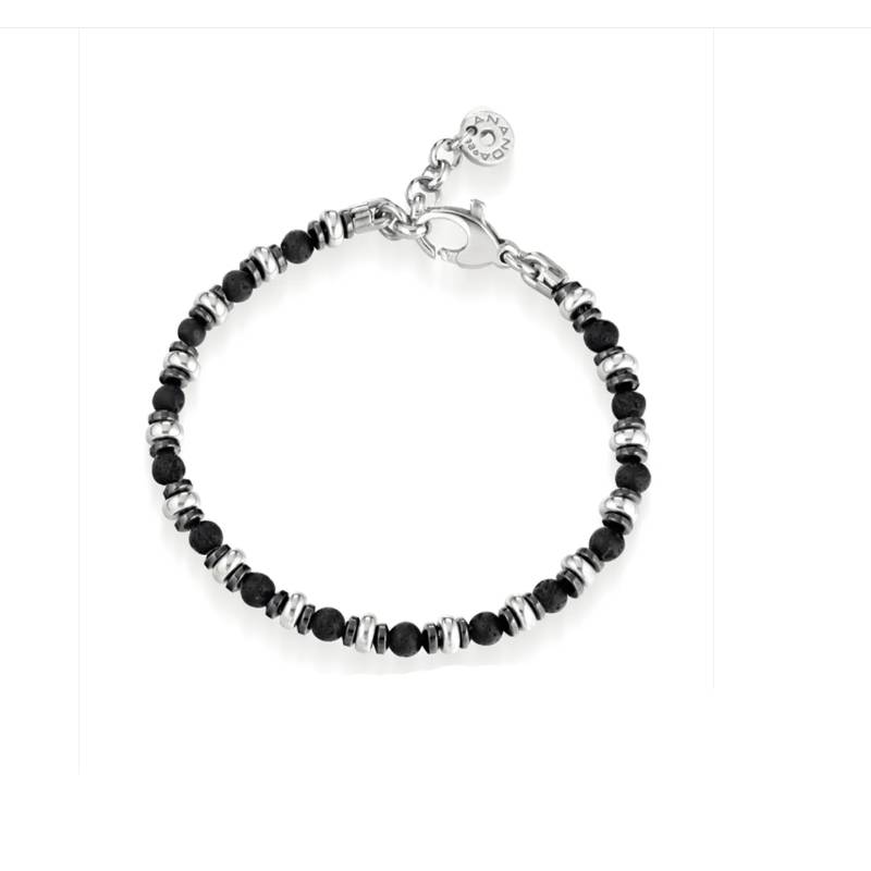 Bracciale Unisex Ananda.925 Biglie Nero A-QBR020-BR