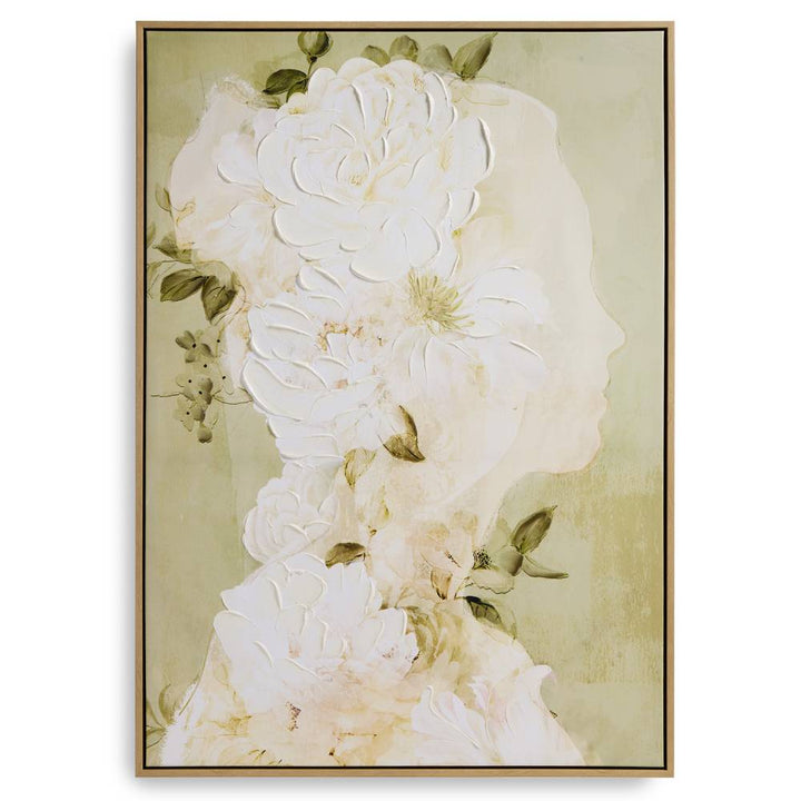 Quadro Henriette Profilo Donna Tela Cornice Legno 73x103 D19025