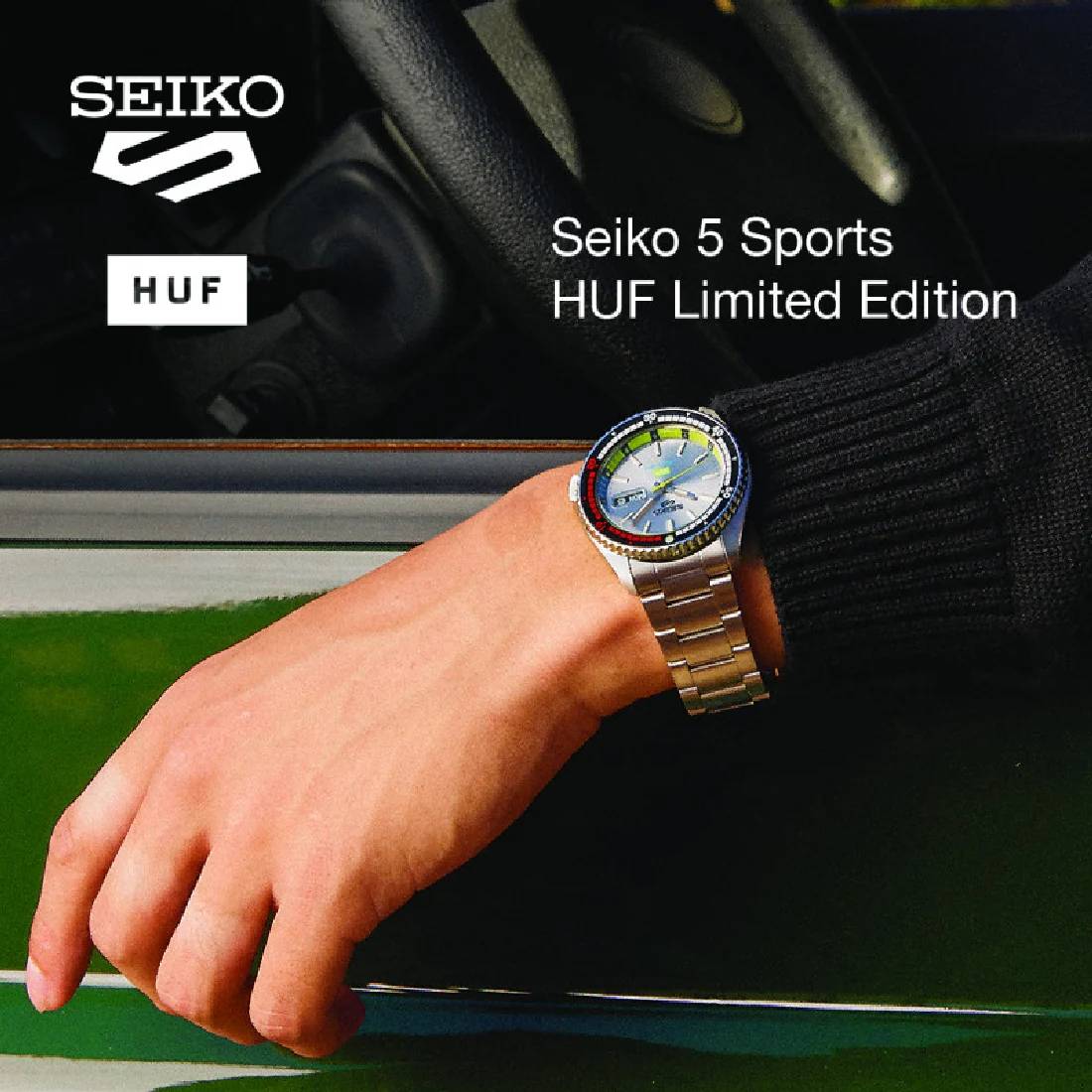 Orologio Uomo Seiko 5 HUF Edizione Limitata Acciaio Verde SRPL33K1
