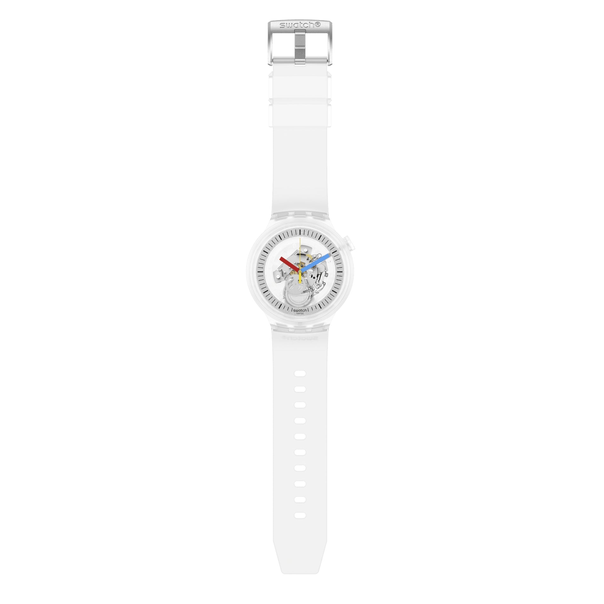 Orologio Uomo Swatch Gomma Quarzo Solo Tempo Bioceramic Scheletrato SB01K100