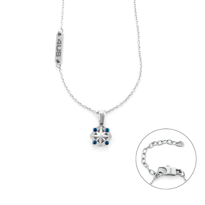 Collana Uomo 4US Cesare Paciotti Rosa Dei Venti Viti Blu 4UCL6410