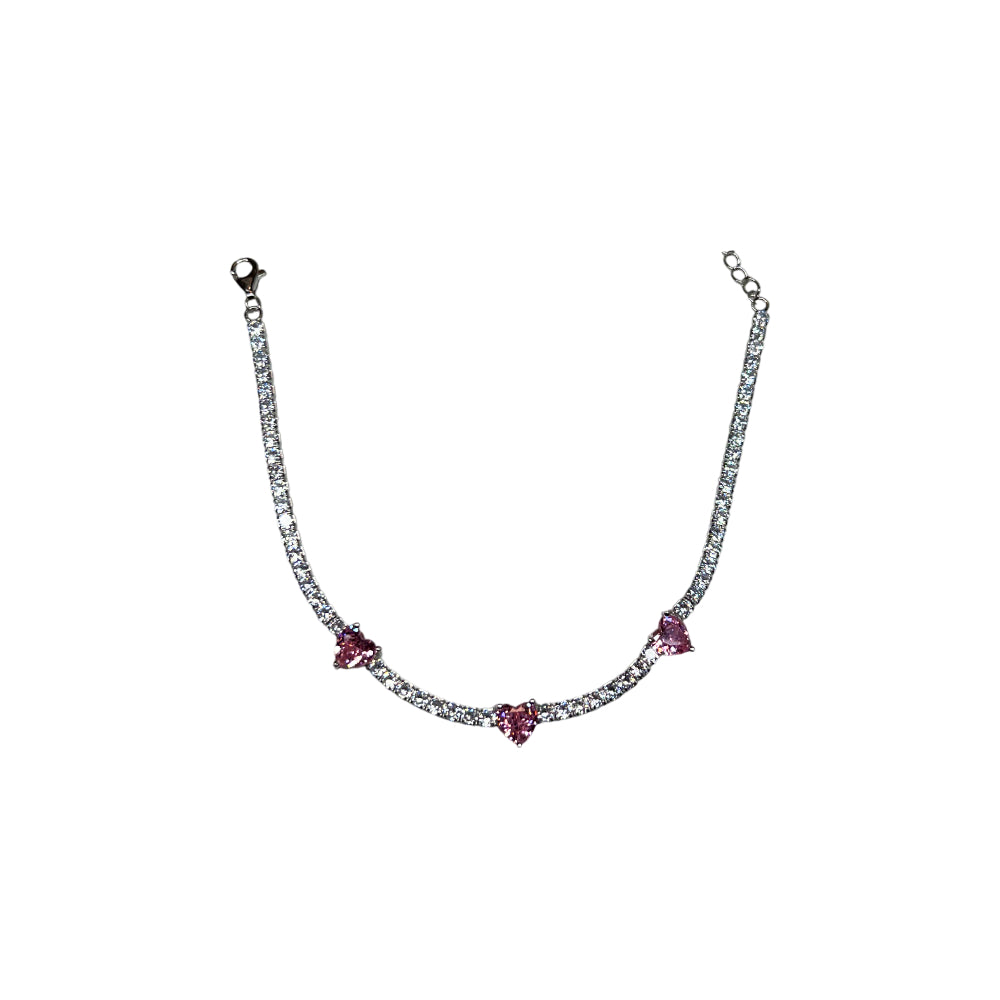 Bracciale Donna Re Mida Tennis Argento 925 Zirconi Cuore Rosa Tennis-39