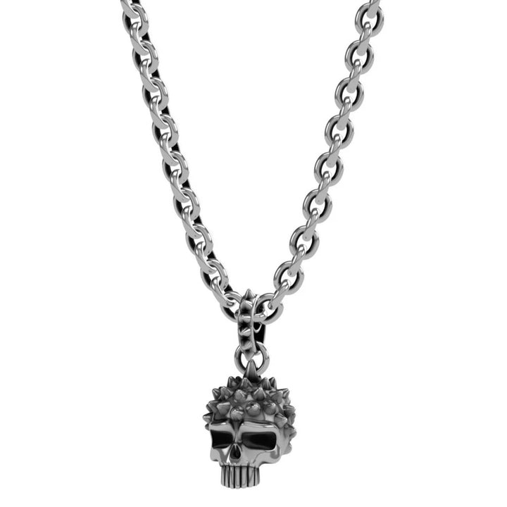 Collana Uomo John Richmond Teschio Lucido Bronzo Argentato JREP10BW