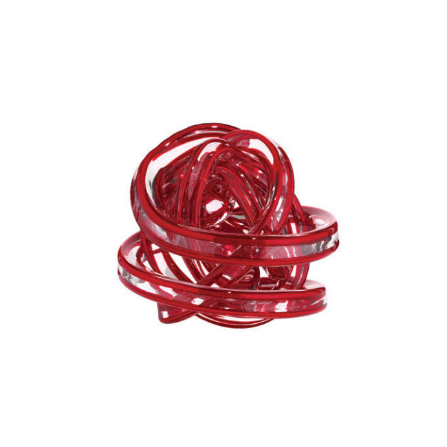 Scultura Cristallo Onlylux Nodo Dell'Amore Srtipes Rosso 14 cm OL02374