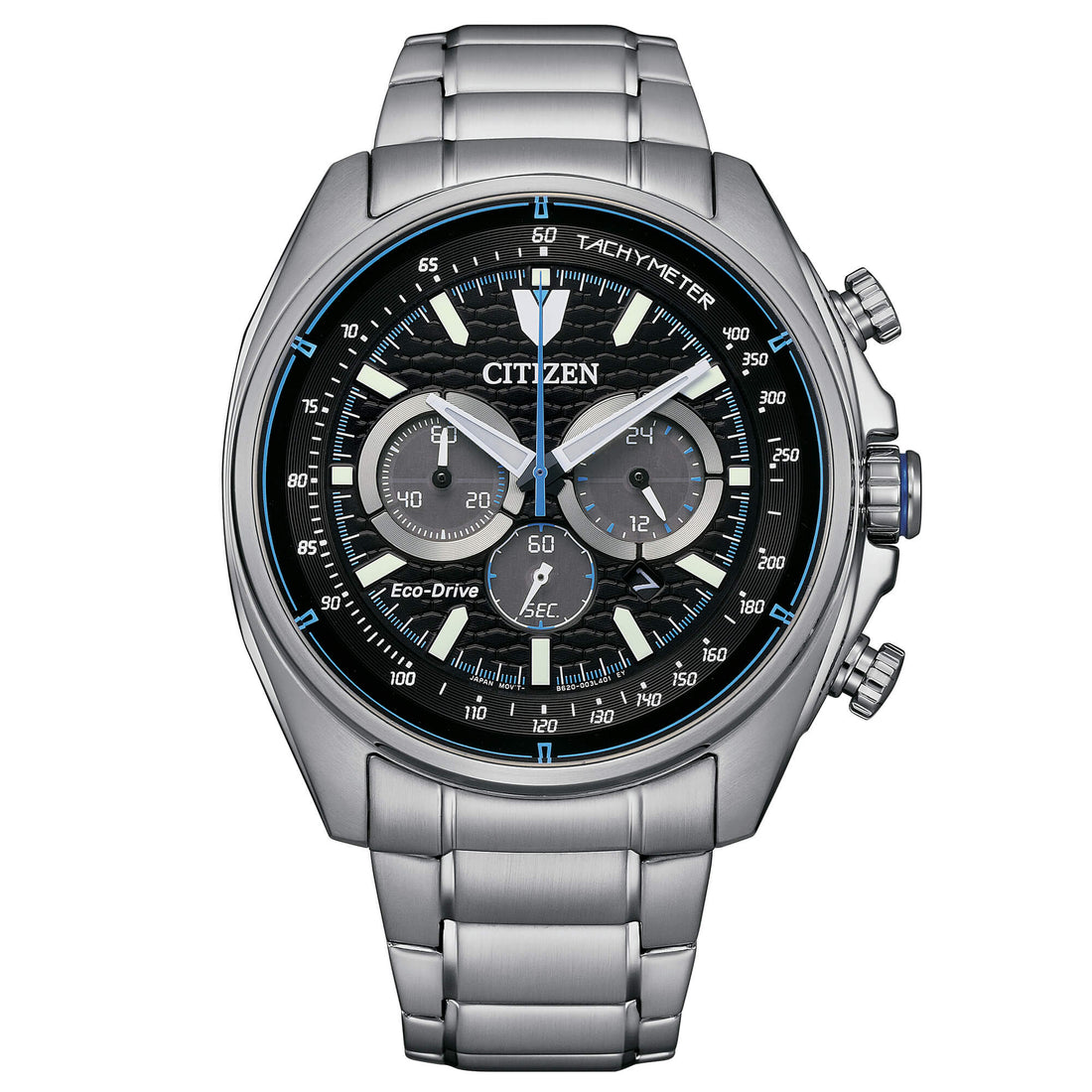 Orologio Uomo Citizen Eco Drive Cronografo Aviator Data Acciaio Nero CA4560-81E