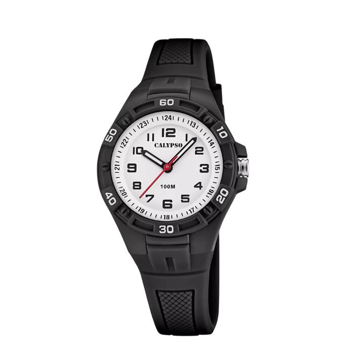 Orologio Bambino Calypso Gomma Quarzo Solo Tempo Numeri Nero K5832/4