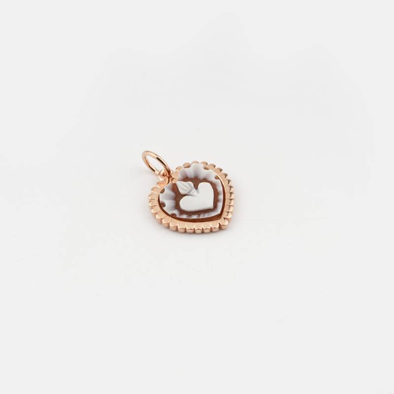 Ciondolo Donna Cameo Italiano Argento Dorato 925 Sacro Cuore P109C-R