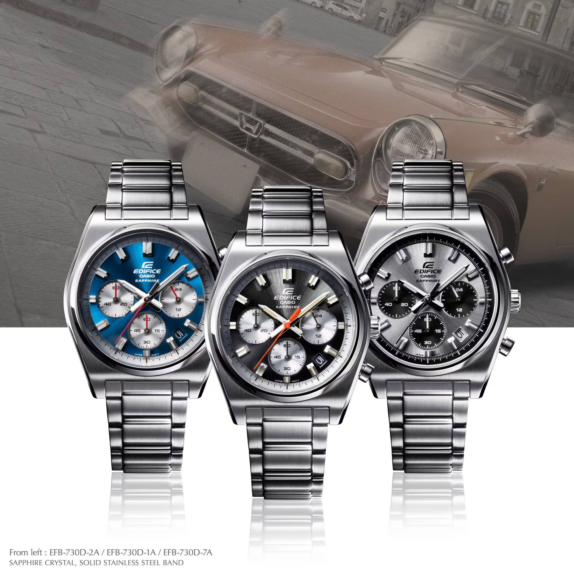 Orologio Uomo Casio Edifice Acciaio Cronografo Azzurro EFB-730D-2AVUEF