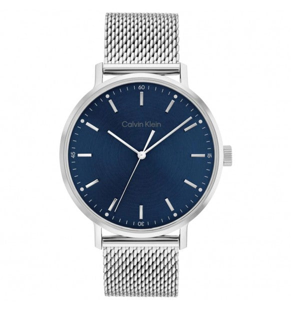 Orologio Uomo Calvin Klein Quarzo Maglia Milano Acciaio Blu CK25200045