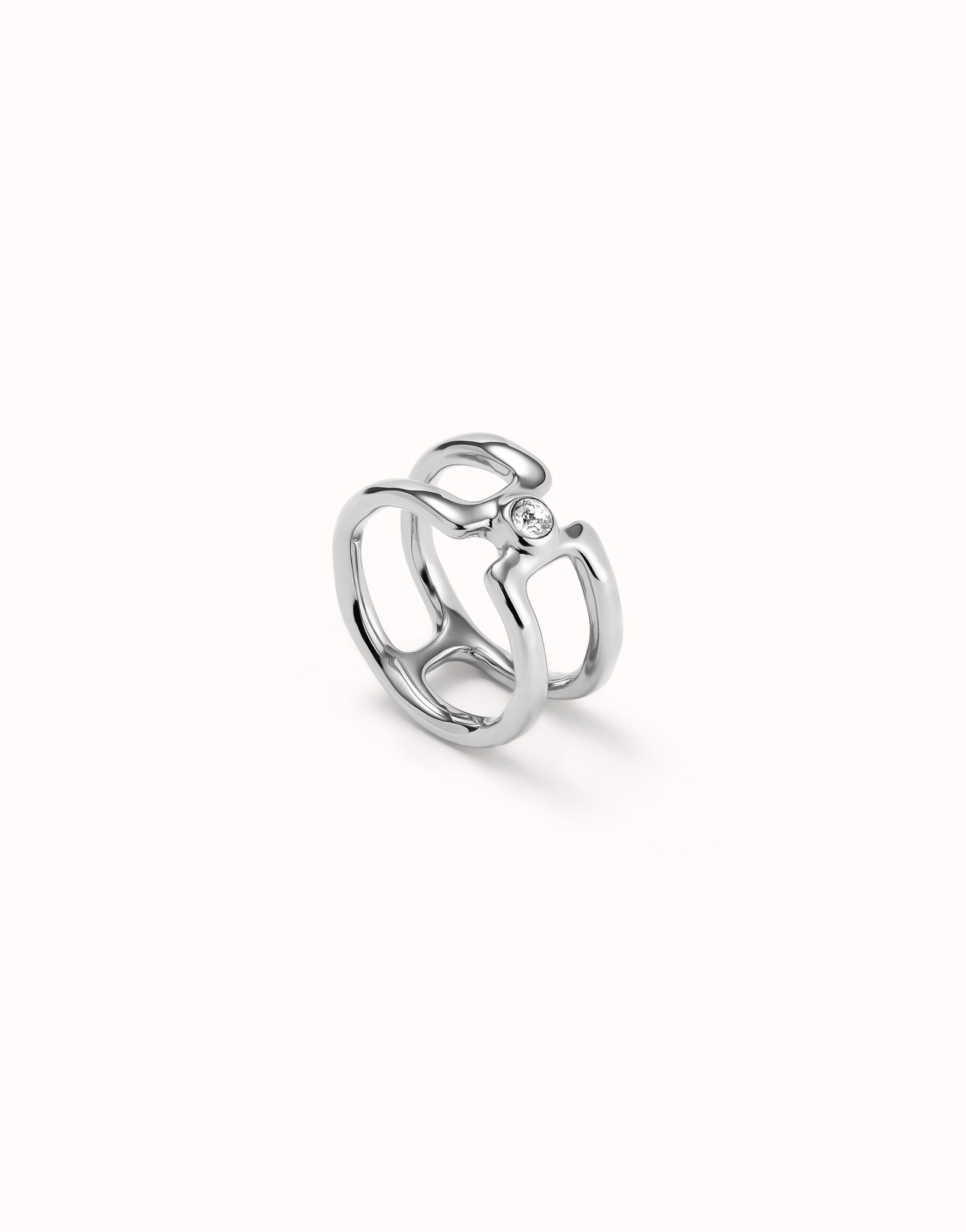 Anello Doppio Donna Uno De 50 Argento Topazio Bianco ANI0816BLNMTL15