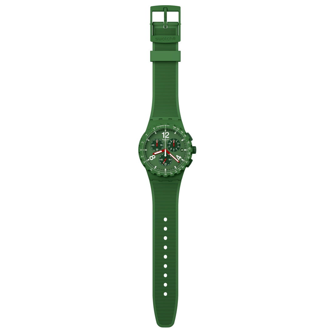 Orologio Unisex Swatch Primarly Green Rosso Quarzo Cronografo Data SUSG407