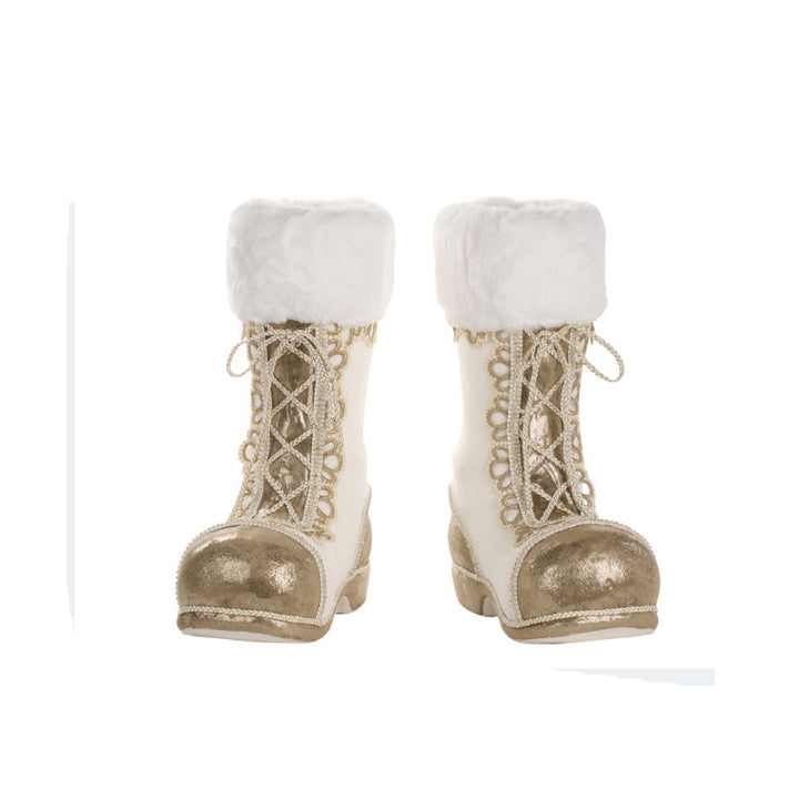Goodwill Stivali Babbo Natale Dorati Stringhe Pelliccia T 80069