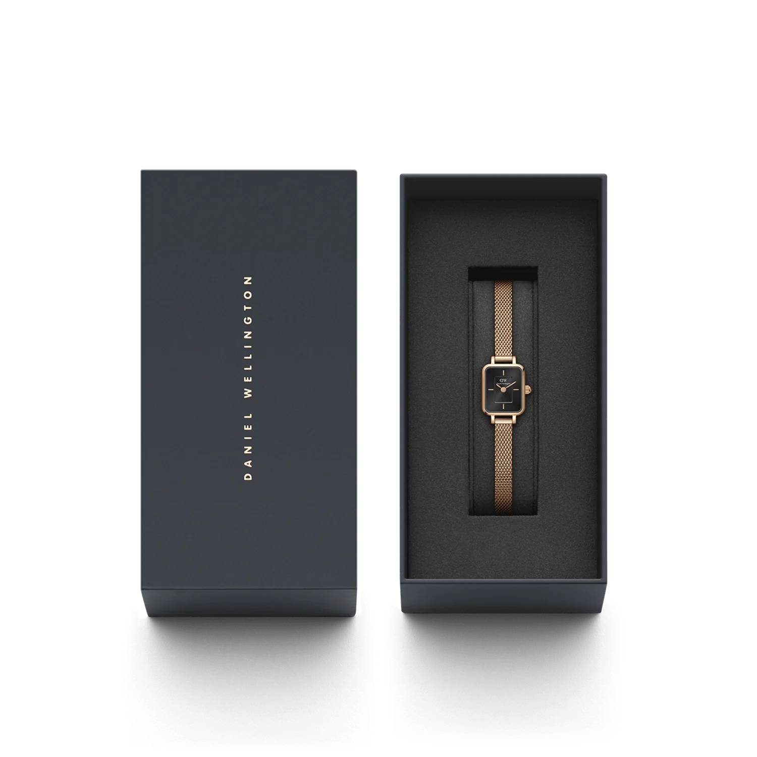 Orologio Donna Daniel Wellington Quadro Mini Acciaio Rosè Nero DW00100647