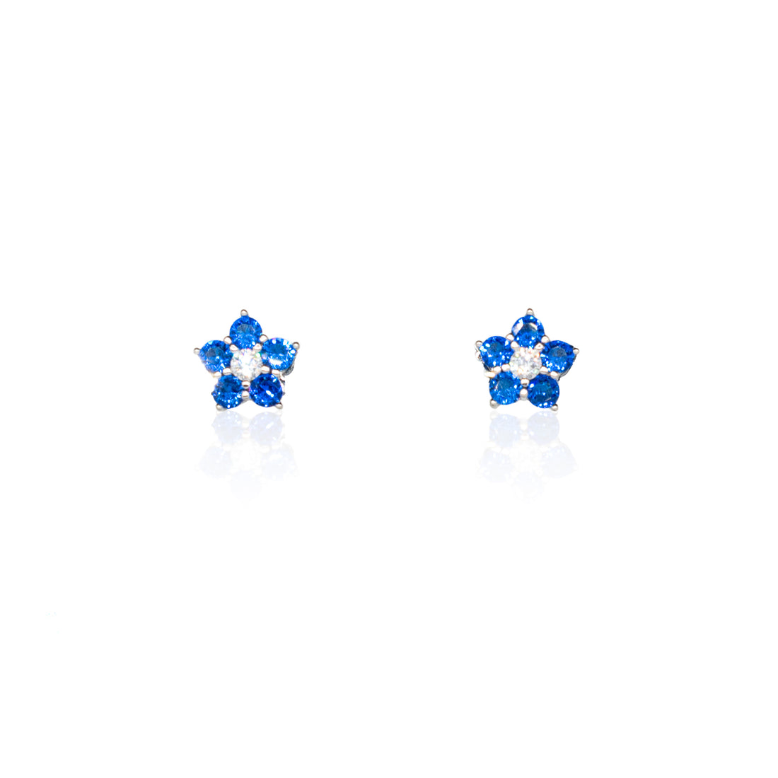 Orecchini Donna Re Mida Argento 925 Con Zirconi Blu E Bianchi O020