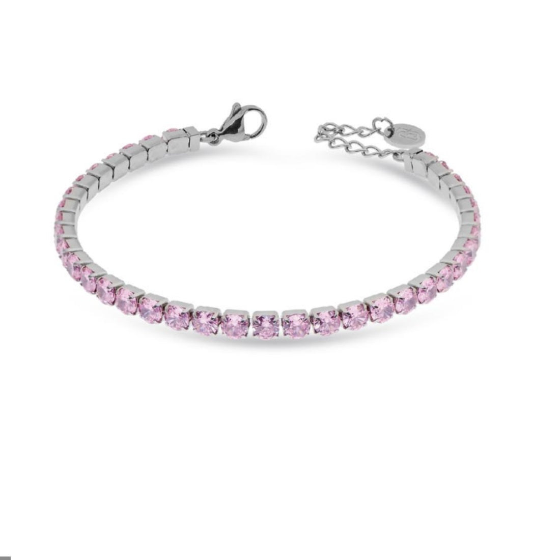 Bracciale Donna Liu Jo Acciaio Tennis Zirconi Rosa 3 MM LJ2424