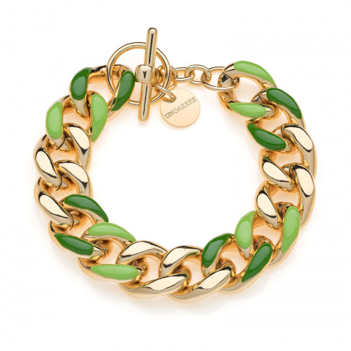 Bracciale Donna Unoaerre BronzoDorato Con Smalto Verde 525626