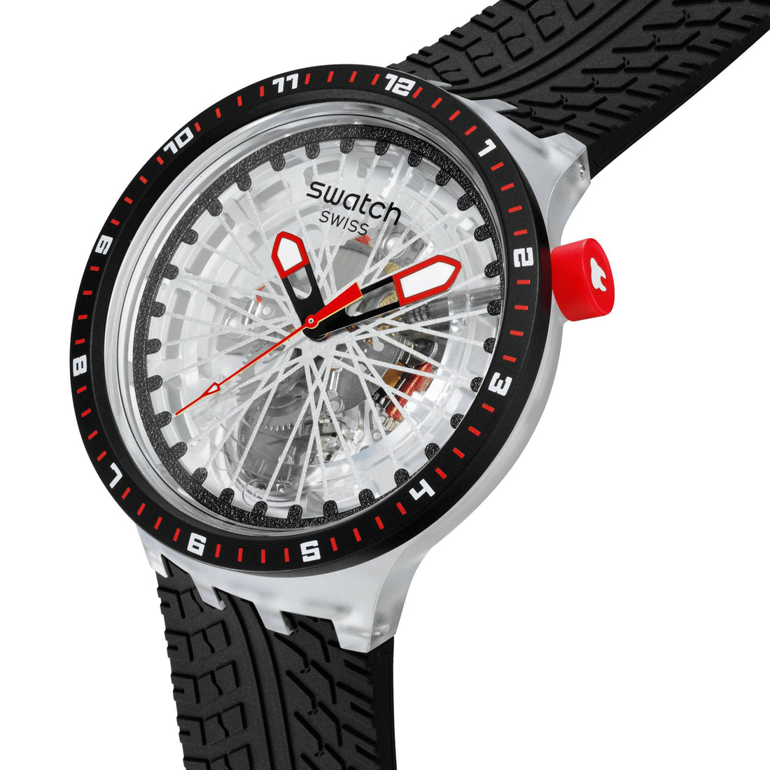 Orologio Unisex Swatch THE PILGRIM Big Bold Nero Scheletrato SB05K103
