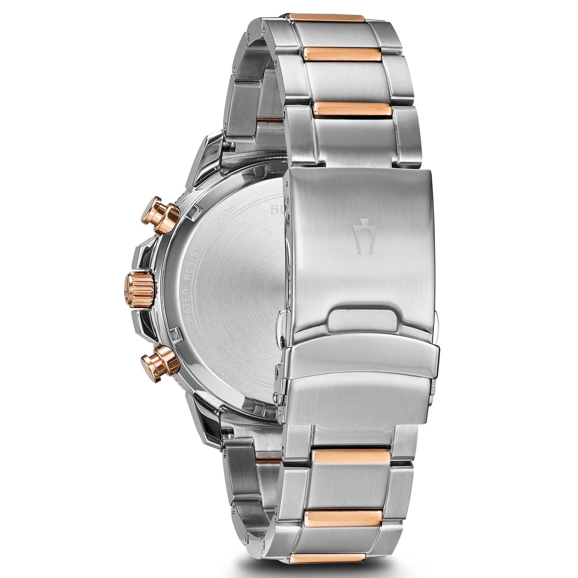 Orologio Uomo Bulova Quarzo Cronografo Marine Star Blu Acciaio Rosè Data 98B301