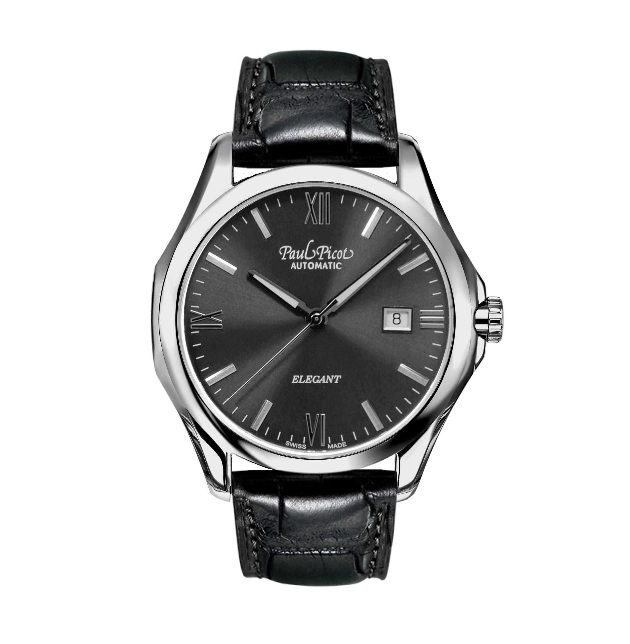 Orologio Uomo Paul Picot Elegant Automatico Pelle Nero Acciaio 9253SG