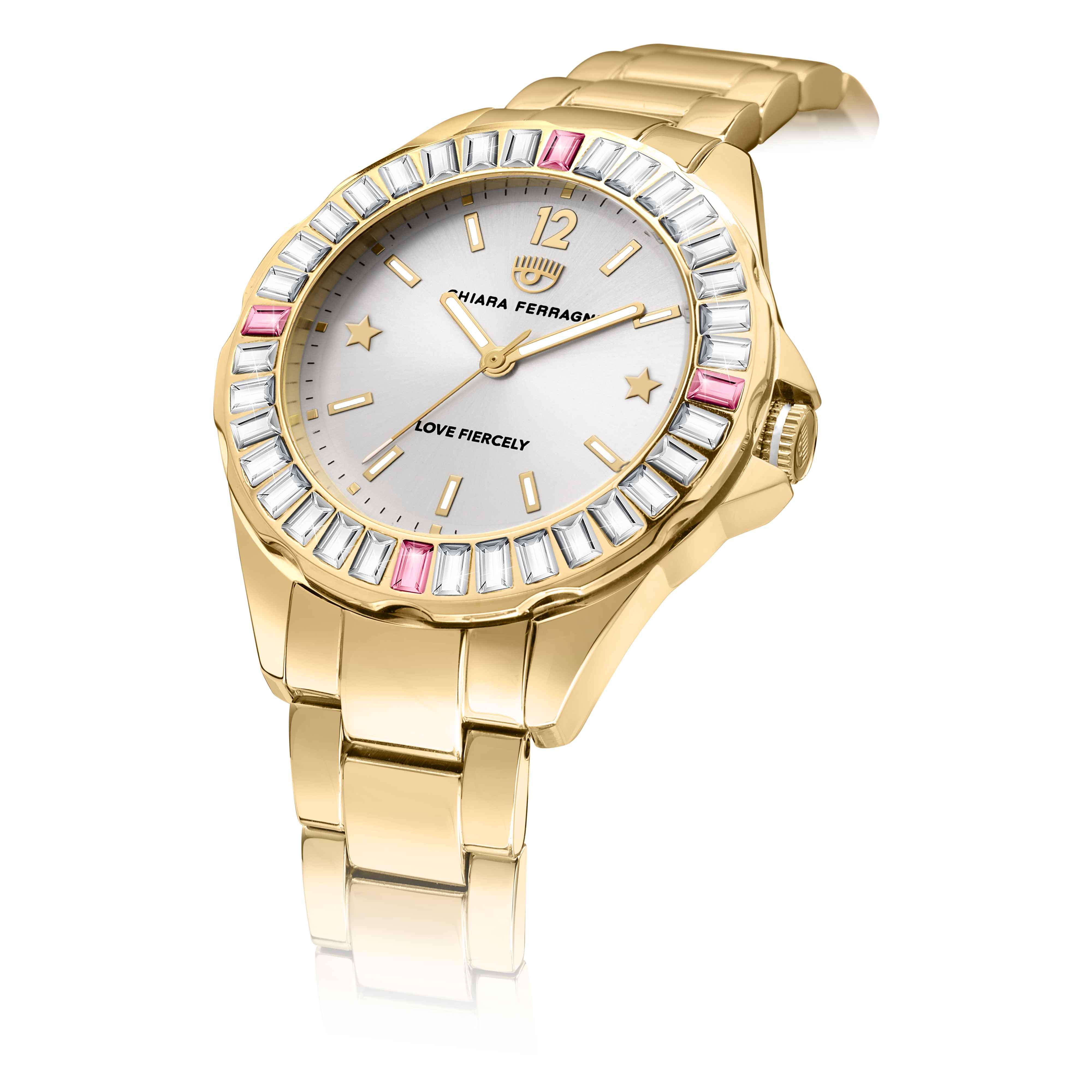 Orologio Donna Chiara Ferragni Quarzo Solo Tempo Rosè Zirconi Bianchi Rosa