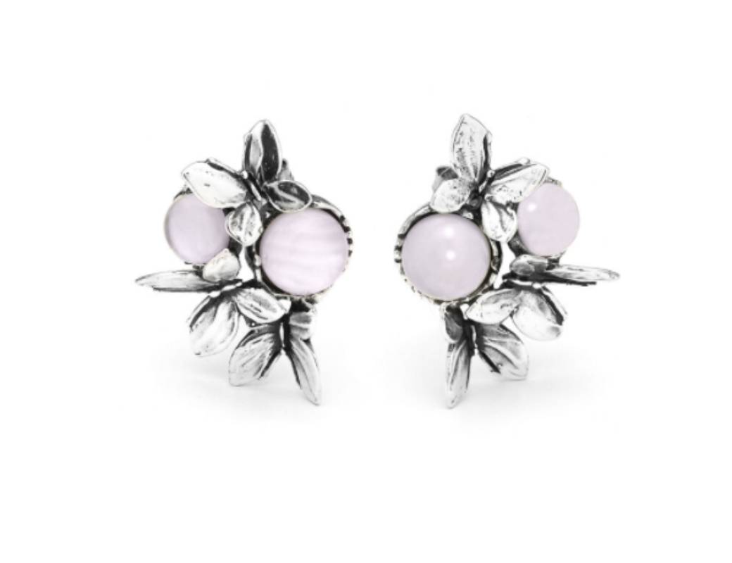 Orecchini Donna Giovanni Raspini Argento 925 Madreperla Rosa Quarzo Idrotermale 11385