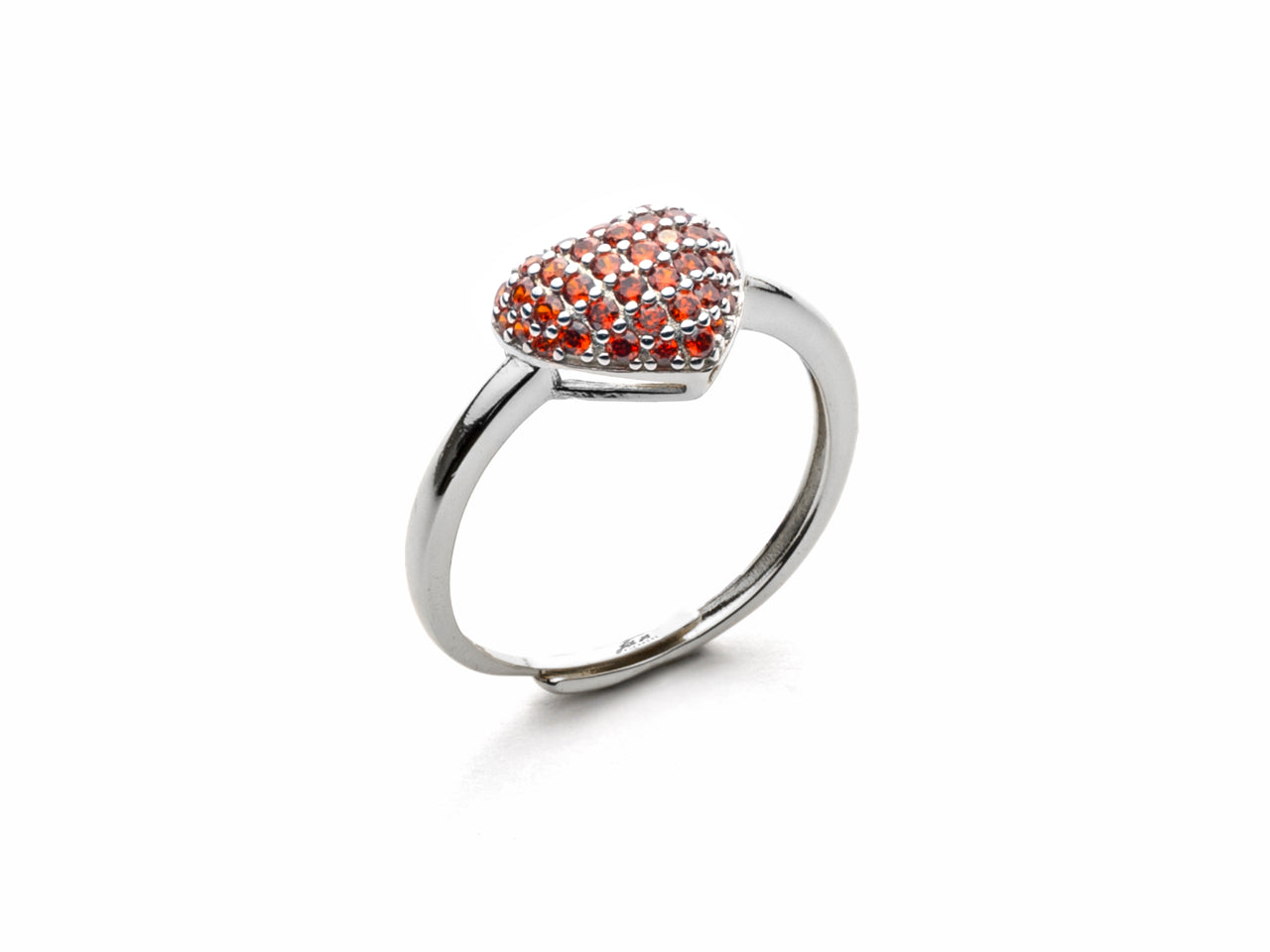 Anello Donna 4US Cesare Paciotti Argento 925 a cuore con Zirconi rossi 4UAN5720W