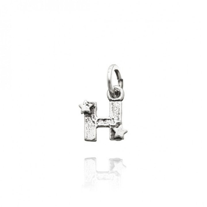 Charm Donna Giovanni Raspini Argento 925 Iniziale H Con Due Stelle Fatto A Mano 06654