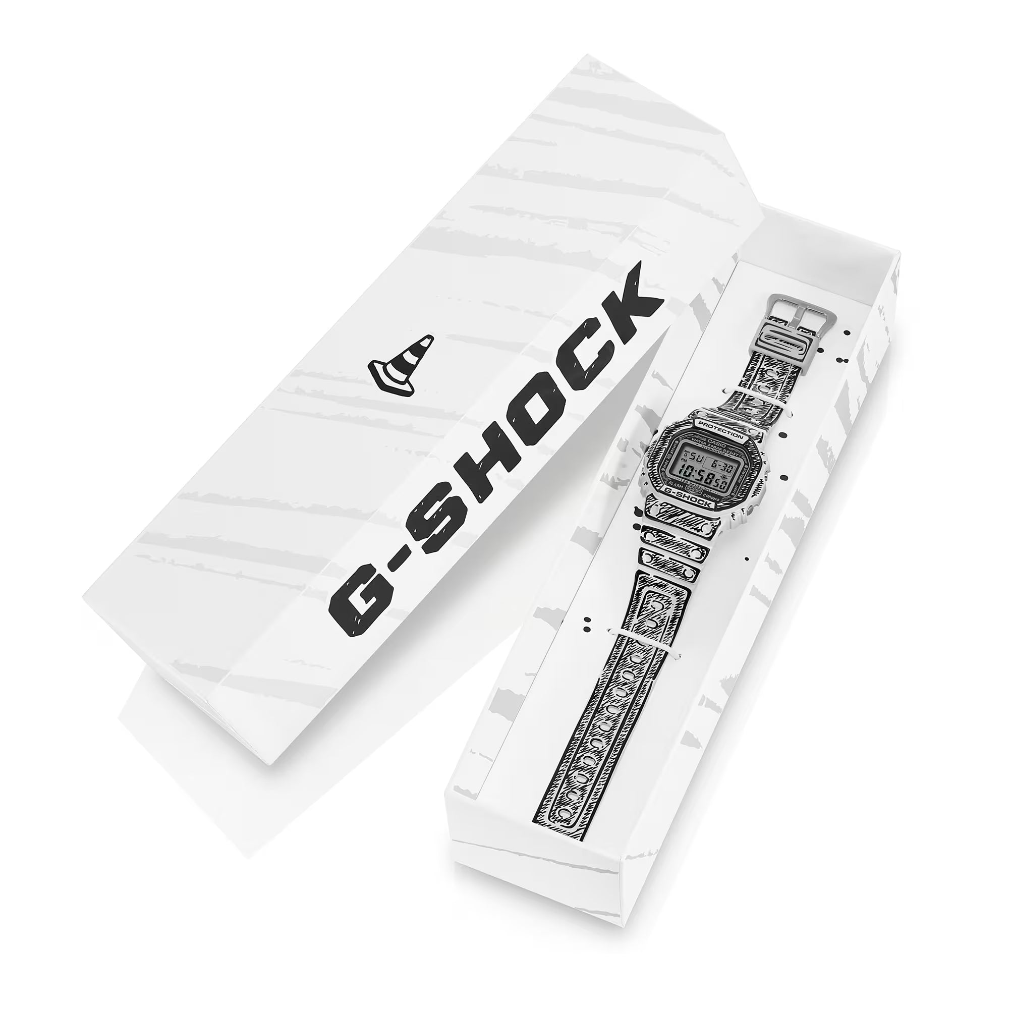 Orologio Uomo Casio G-SHOCK X Joshua Vides Bianco Digitale DW-600JV-7ER