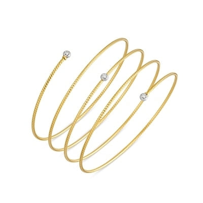 Bracciale Donna Ponte Vecchio Gioielli Oro Bicolore 18 KT Intreccio Diamante CB1882BRY