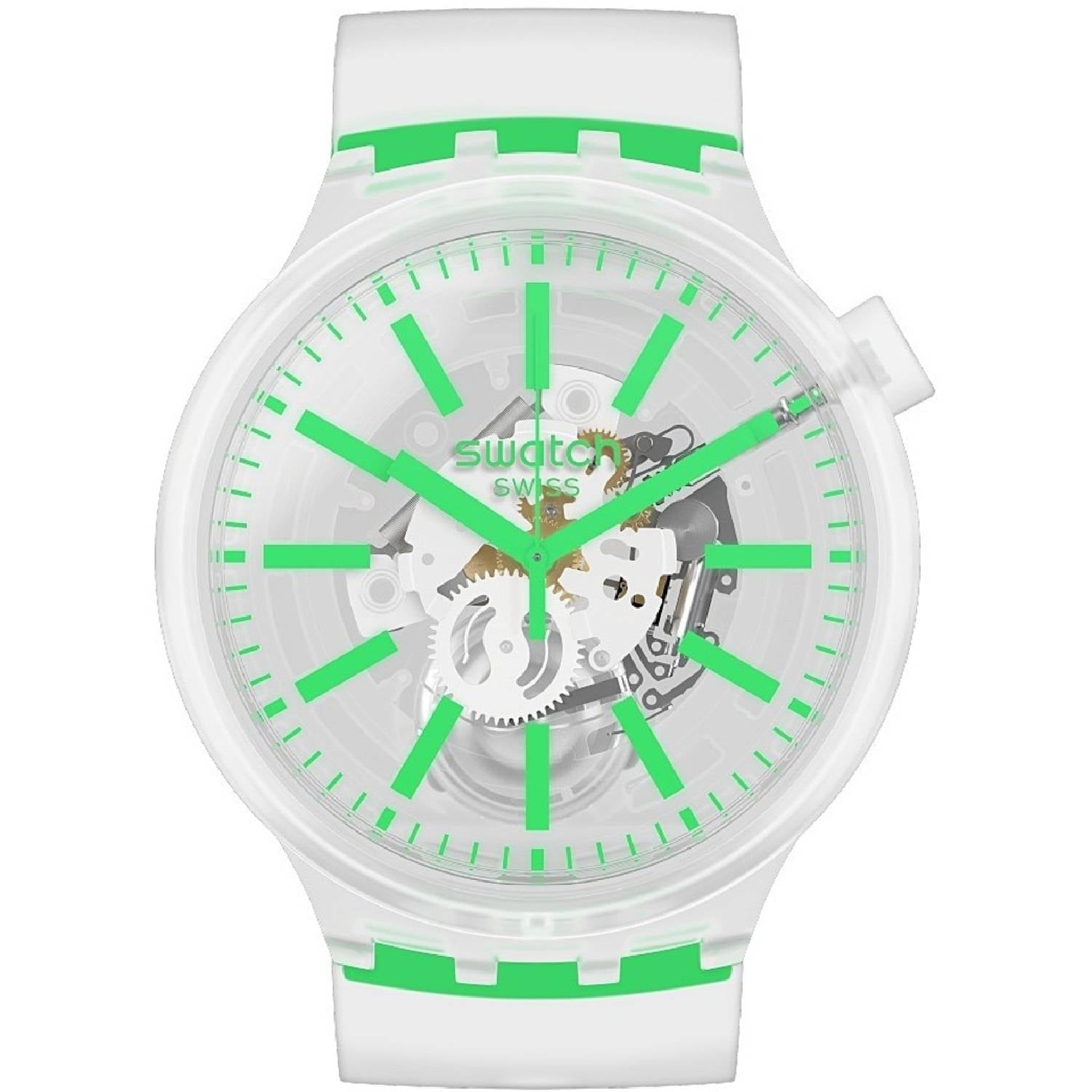 Orologio Uomo Silicone Gomma Swatch Big Bold Solo Tempo Quarzo Verde SO27E104
