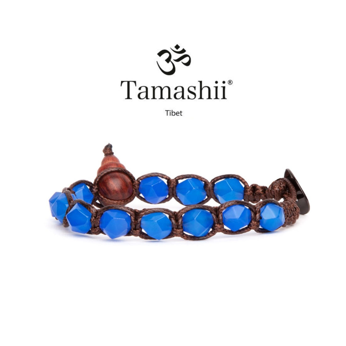 Bracciale Uomo Tamashii Pietra Biglie Cut  Agata blu BHS911-18