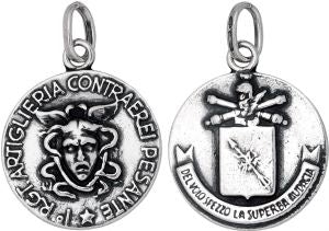 Charm Unisex Giovanni Raspini Argento 925 Medaglia Medusa Contraerea Fatto A Mano 06901