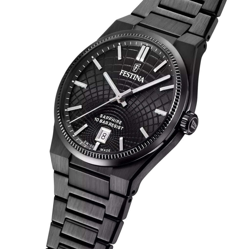 Orologio Uomo Acciaio Festina Rivè con cinturino Acciaio Brunito Swiss Made F20080/1