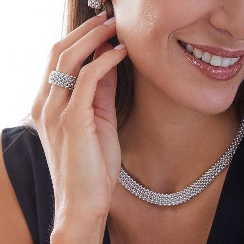 Anello Donna Unoaerre Argento 925 Lucido Fascia Chicco Di Riso 509535