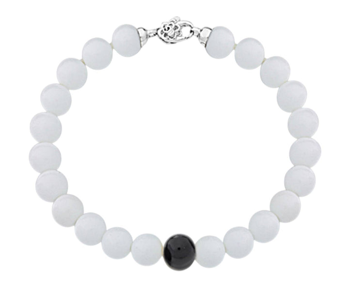 Bracciale Donna Mikiko Argento Onice Nero Agata Bianca MB7364A4AGATA012