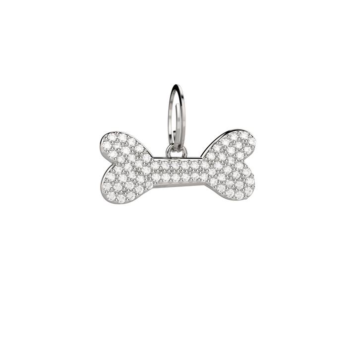 Medaglina Pets Liu Jo Acciaio Osso Cane Zirconi Bianchi LJP004